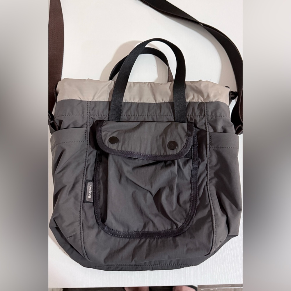 Bellroy Two-Tone Gray and Tan Messenger Bag
